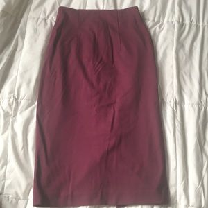 Burgundy pencil skirt, size 0